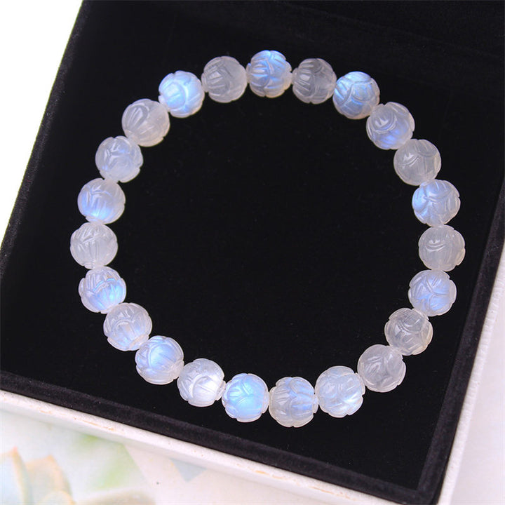 Bracciale Buddha Stones Natural Moonstone Lotus Love