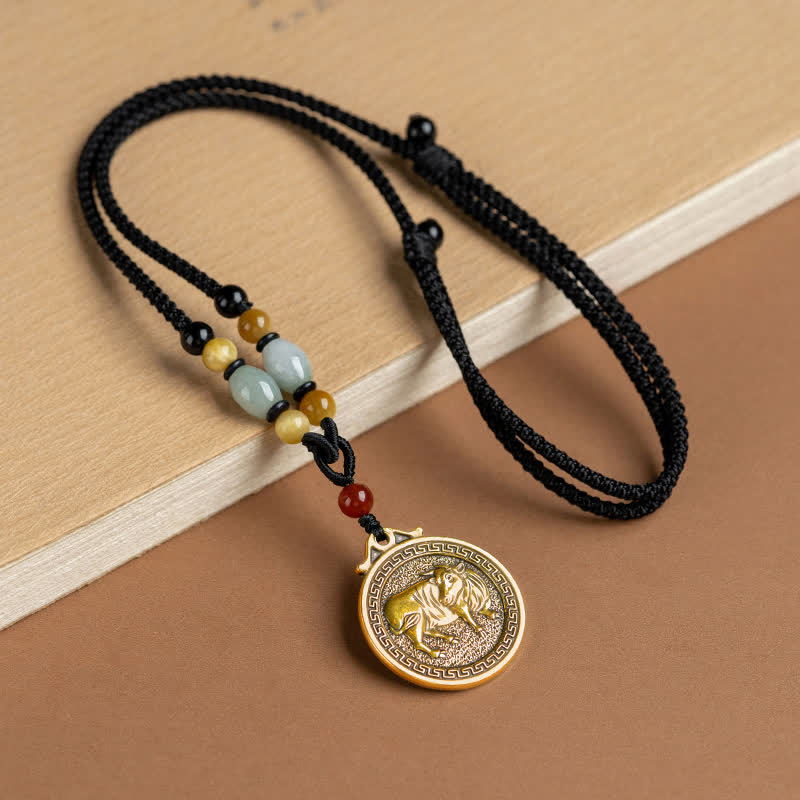 Collana con ciondolo di 12 segni zodiacali cinesi, benedizione, ricchezza e fortuna - Bue - image 5