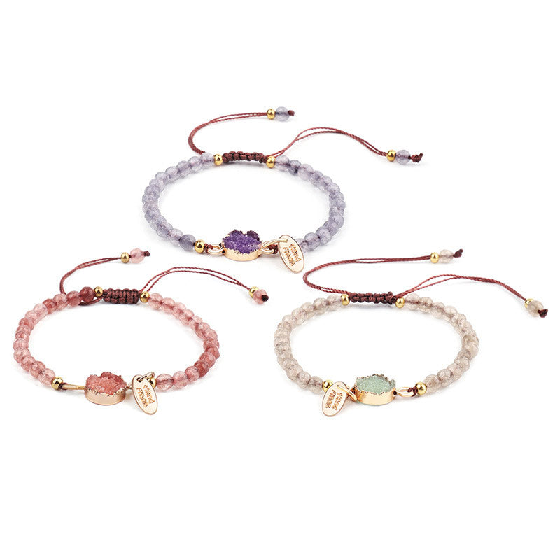 Braccialetto di guarigione fortunato con ciondolo di cristallo naturale Buddha Stones