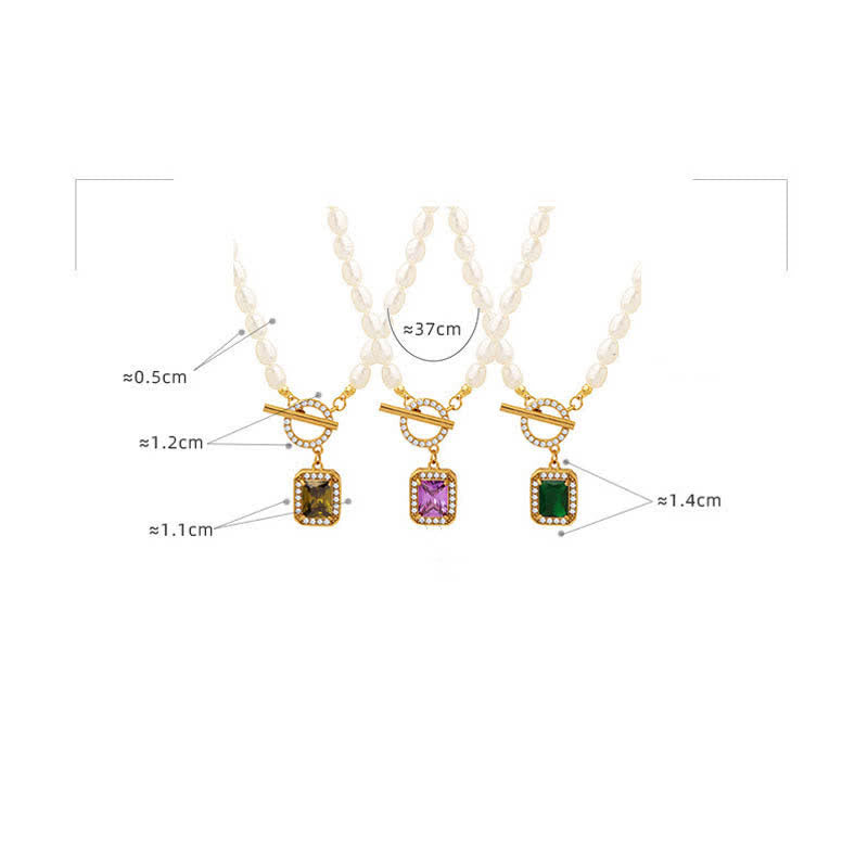 Collana con ciondolo con ciondolo di perle e zirconi della ricchezza