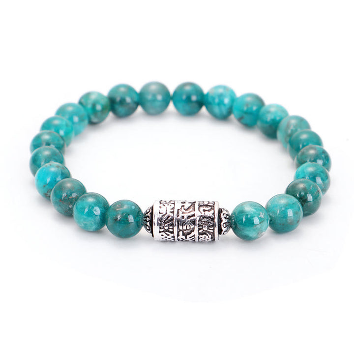 Buddha Stones Lazurite naturale Pietersite Unakite Om Mani Padme Hum Bead Braccialetto positivo