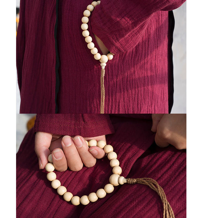 Buddha Stones Naturale Abelia Biflora Legno Benedizione Polso Mala