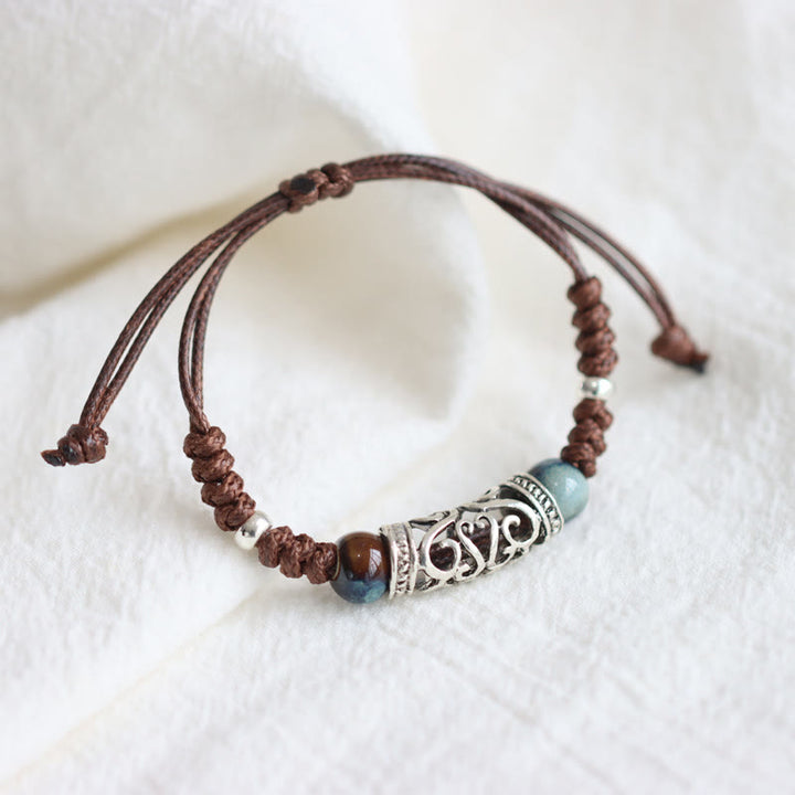 Braccialetto di perline di ceramica tibetana Wealth String