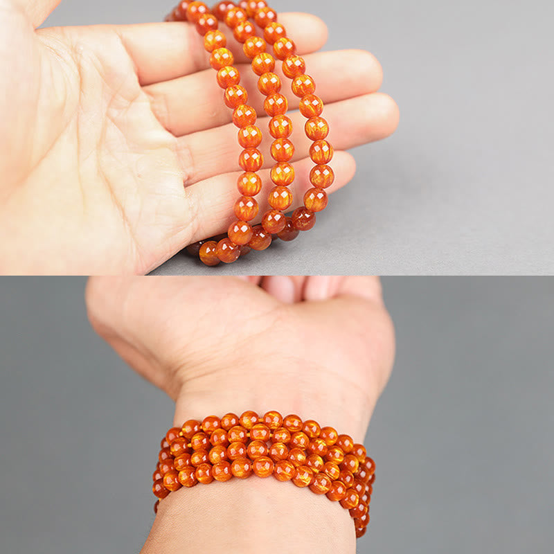 Buddha Stones Golden Sea Willow Braccialetto Mala Successo Positivo