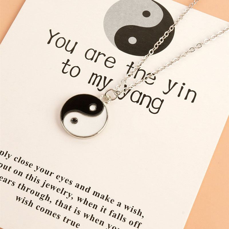 Buddha Stones Collana con ciondolo Yin Yang Armonia Equilibrio 2 pezzi - image 3