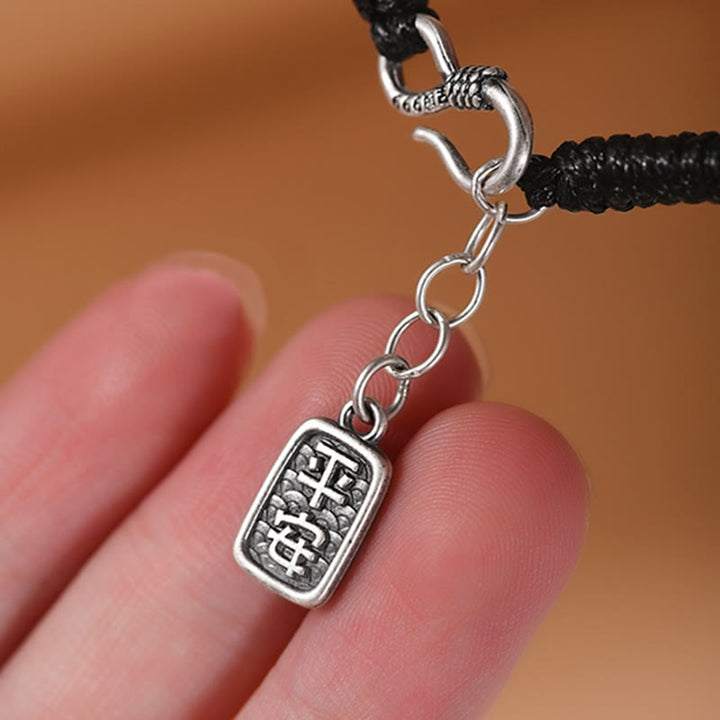 Braccialetto Buddha Stones 999 Sterling Silver Fu Character Peace Buckle Copper Coin Nuvole di Buon Auspicio Fortuna