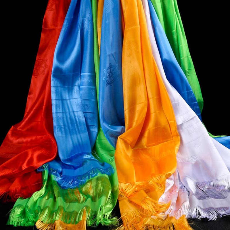 Decorazione Khata di 5 colori di buon auspicio della benedizione tibetana