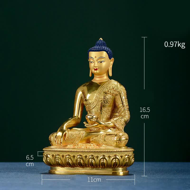 Statua di Buddha Shakyamuni Statua di rame dell'illuminazione Decorazione per la casa - image 5
