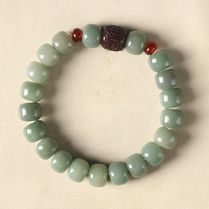 Braccialetto di perline di carattere Fu Buddha Stones, semi di Bodhi, nuvola di buon auspicio, pace