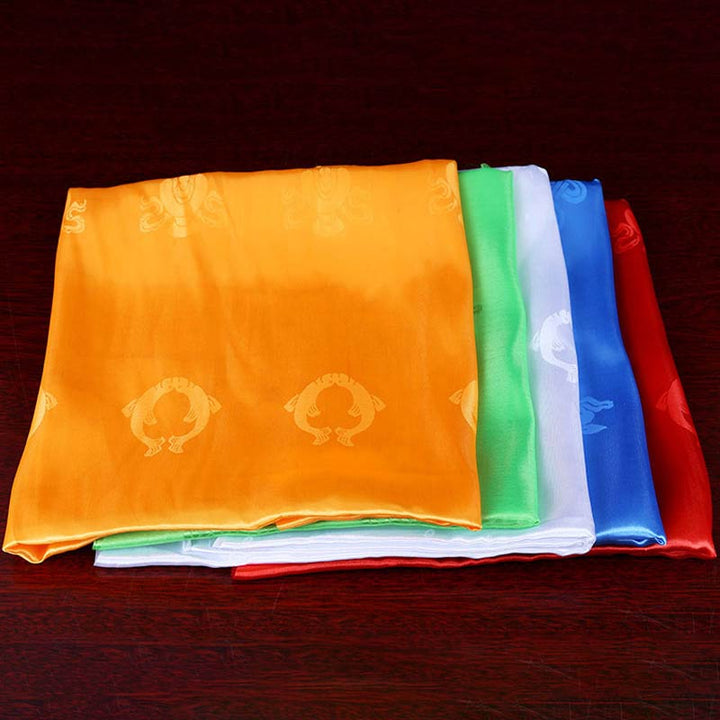 Decorazione Khata di 5 colori di buon auspicio della benedizione tibetana