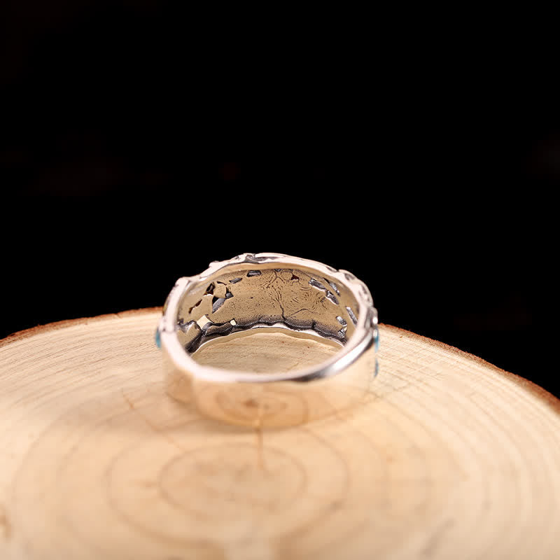 Anello Buddha Stones 925 Sterling Silver Lotus Koi Fish Enlightenment - image 3