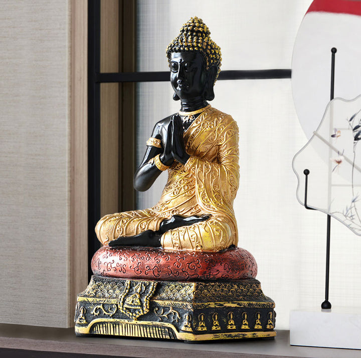 Buddha Stones Statua in resina della compassione del Buddha Decorazione