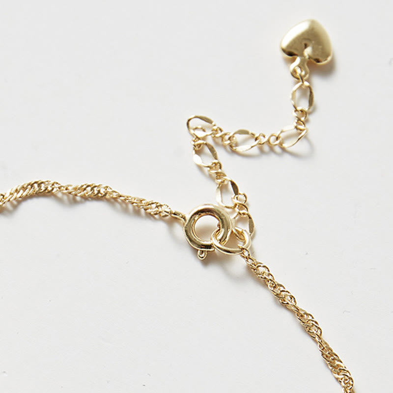 Bracciale con catena portafortuna in giada Hetian placcata in oro 14K con fiore di rosa dorata e Buddha Stones