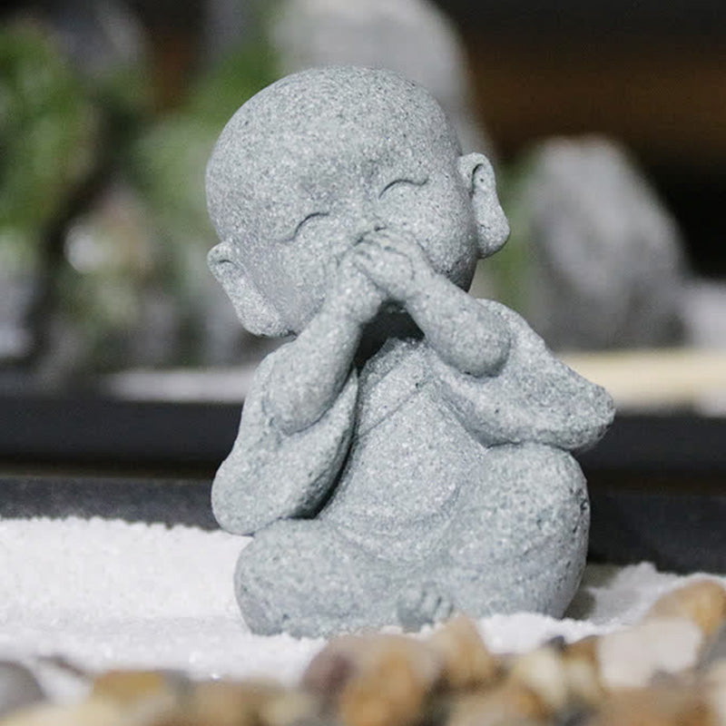 Buddha Stones Meditazione Preghiera Monaco Statua del Buddha Serenità Decorazione della casa