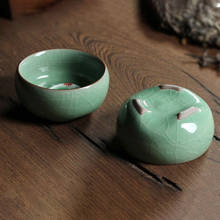 Buddha Stones Koi Fish colorato Tazza da tè in ceramica Kung Fu Tazza da tè Ciotola