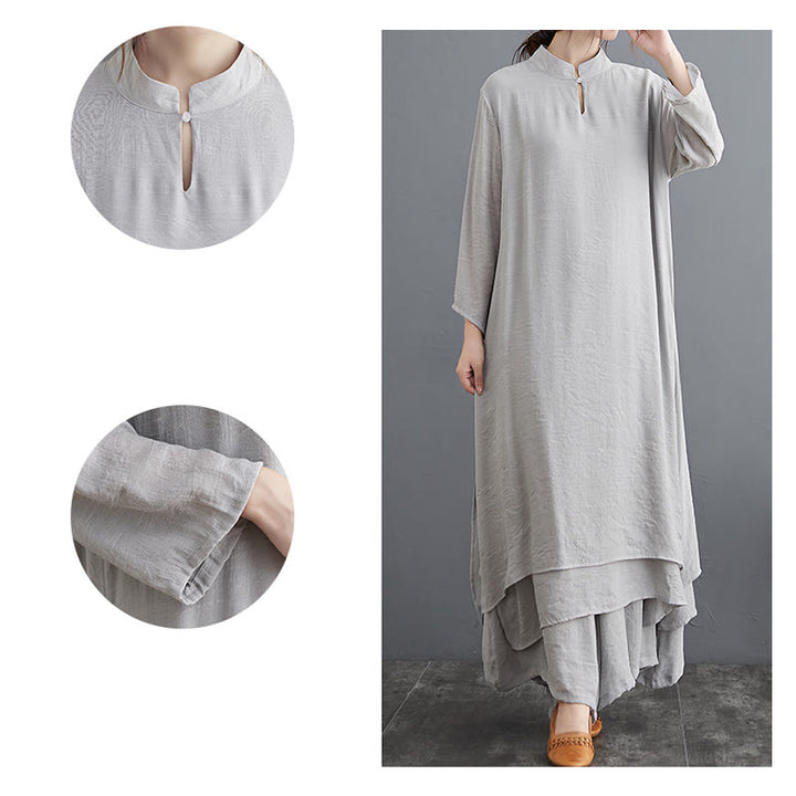 Buddha Stones Modello semplice Meditazione Preghiera Spirituale Zen Pratica Yoga Abbigliamento Donna Set
