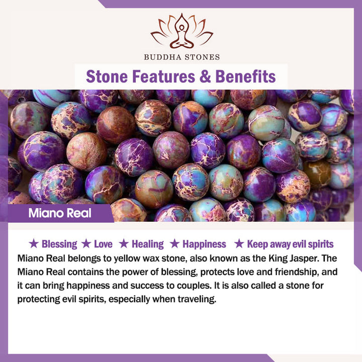 Buddha Stones naturali viola Miano vera pietra di loto Mala