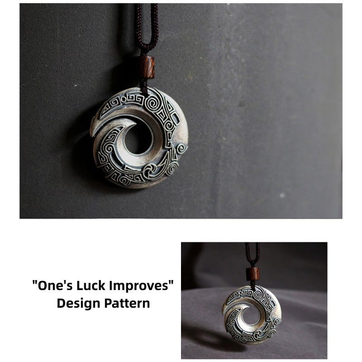 Buddha Stones La fortuna di una persona migliora il design del modello Collana pendente in rame con fortuna