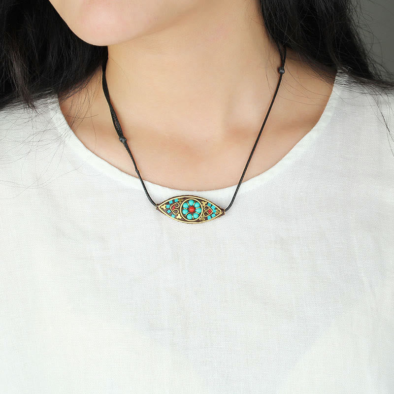 Buddha Stones con perline di turchese del Tibet, motivo marquise, protezione e forza