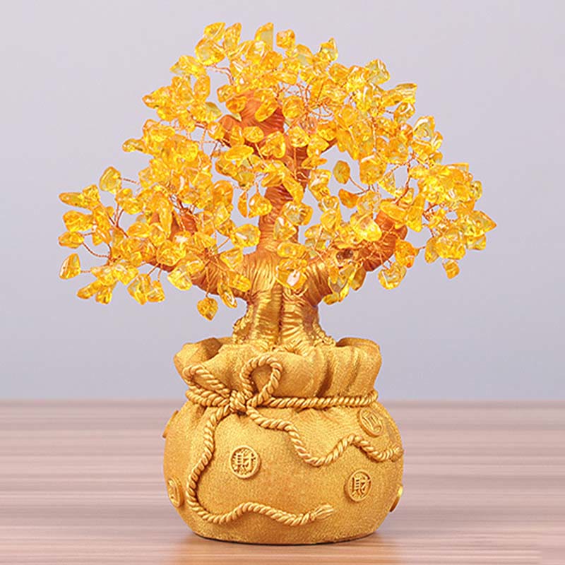 Buddha Stones Ornamento in pietra preziosa naturale citrino per l'albero dei soldi - Feng Shui per la prosperità - image 9