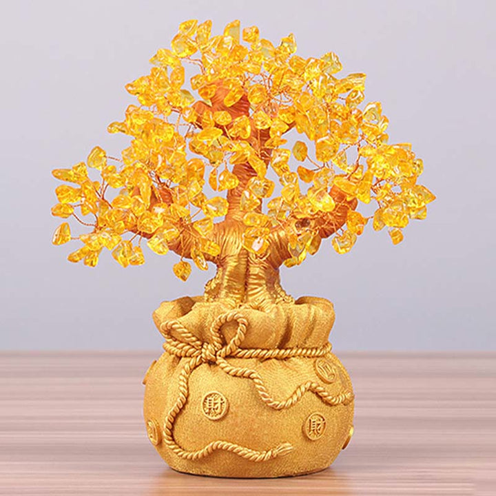Buddha Stones Ornamento in pietra preziosa naturale citrino per l'albero dei soldi - Feng Shui per la prosperità - image 9