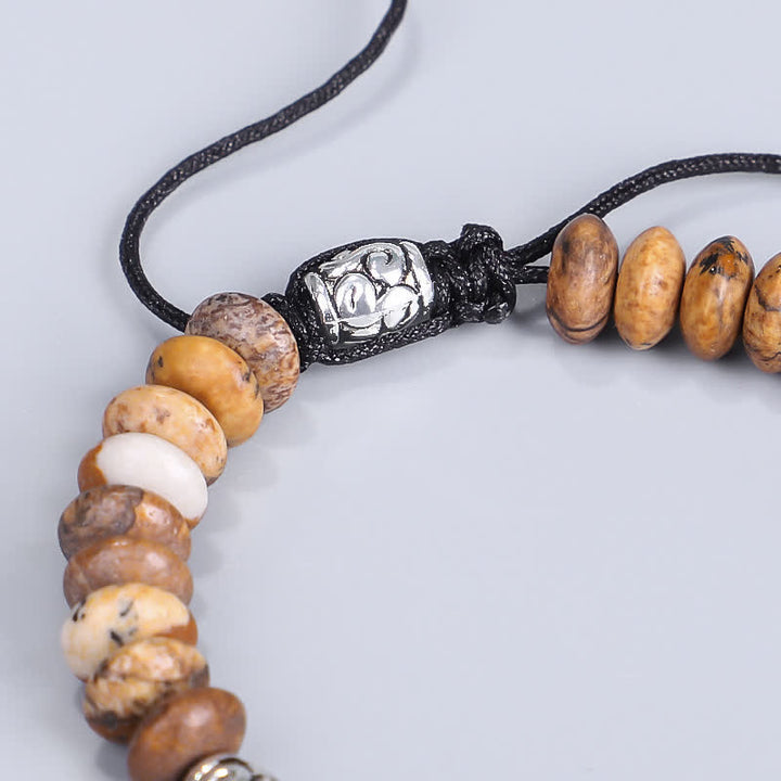 Braccialetto con perline positive Picture Jasper