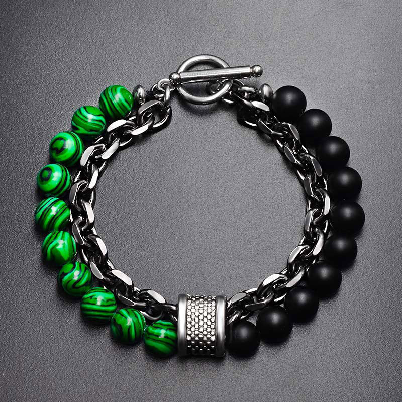 Bracciale protettivo in lapislazzuli occhio di tigre naturale con Buddha Stones . - Malachite - image 6