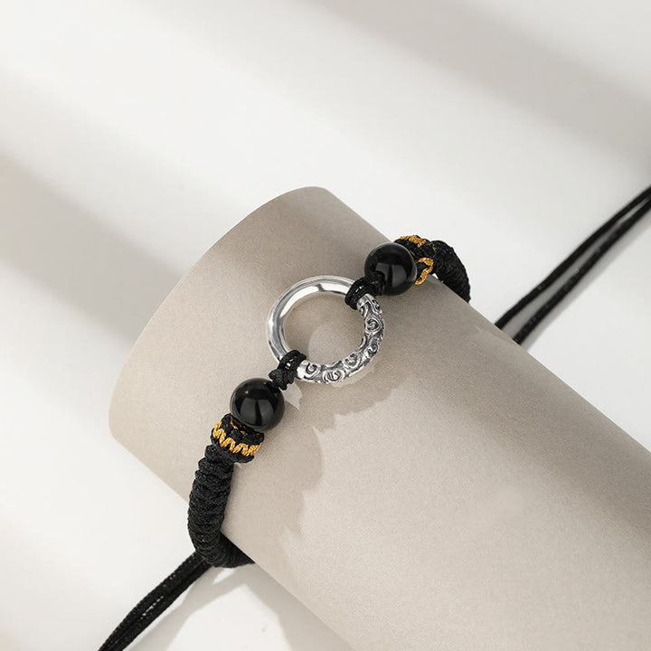 Bracciale intrecciato Buddha Stones 925 Sterling Silver Peace Buckle Auspicious Clouds Fortune - image 2