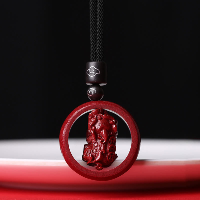 Buddha Stones Cinabro Om Mani Padme Hum PiXiu Benedizione Fortunato Perlina Collana Pendente