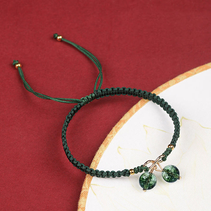 Braccialetto positivo con perline fantasma verde ametista e quarzo fragola naturale Buddha Stones