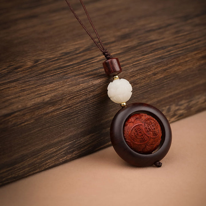 Buddha Stones Tibetano Piccola Foglia Sandalo Rosso Ebano Fortuna Protezione Rotazione Decorazione