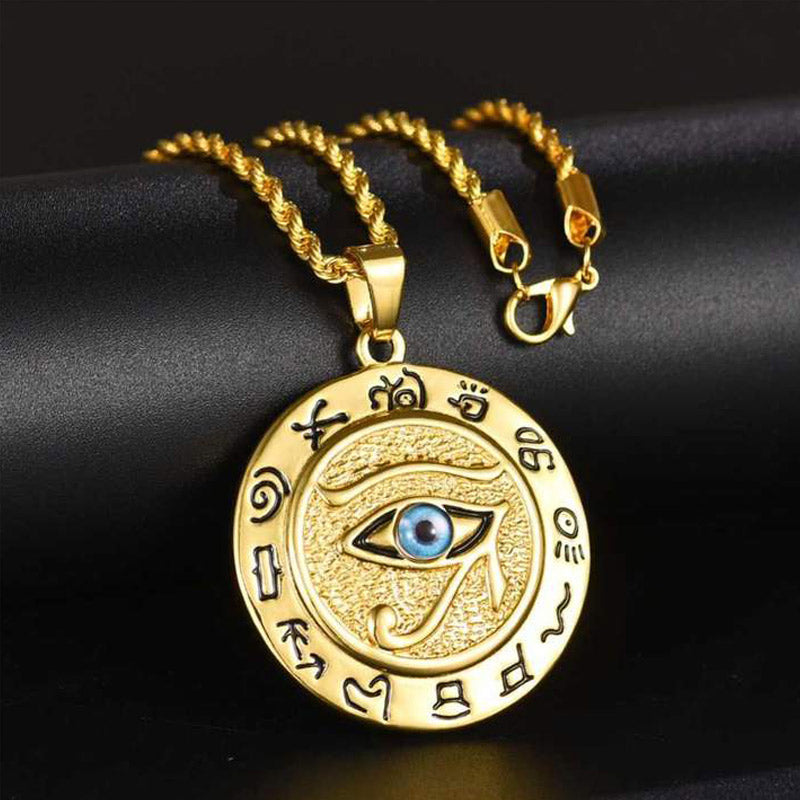 Collana con ciondolo di protezione dell'occhio di Horus Buddha Stones