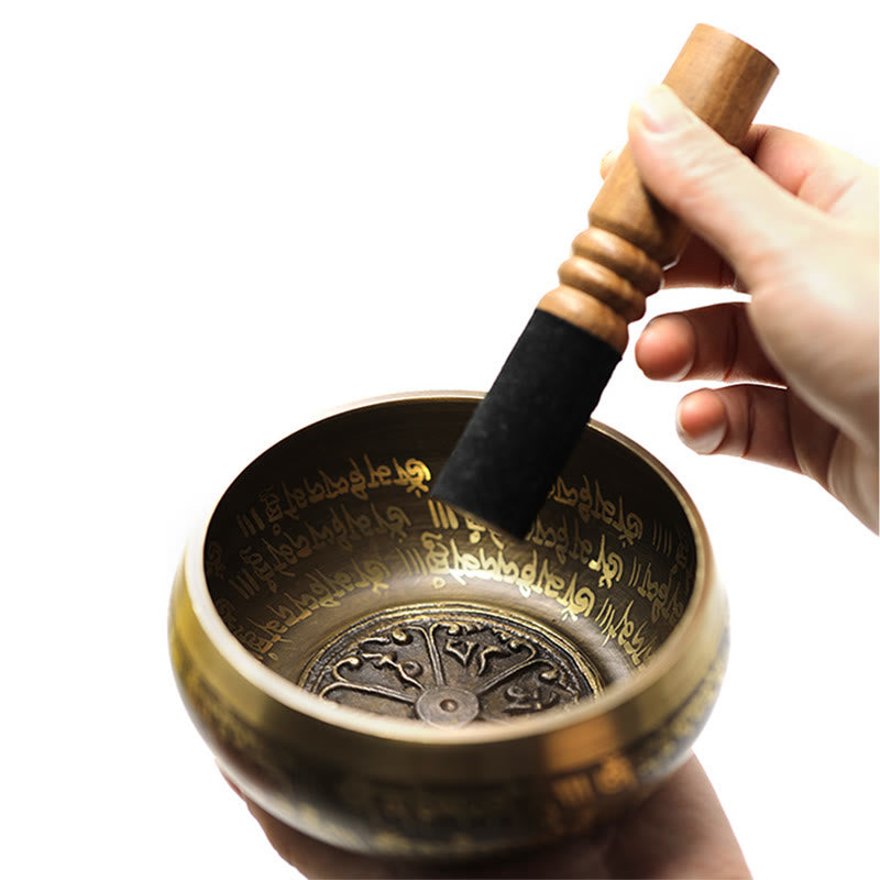 Buddha Stones Ciotola sonora tibetana per meditazione, realizzata a mano per la guarigione e la consapevolezza. Set di ciotole tibetane. - image 11