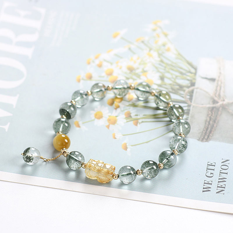 Bracciale Buddha Stones Green Phantom Citrine PiXiu Confidence
