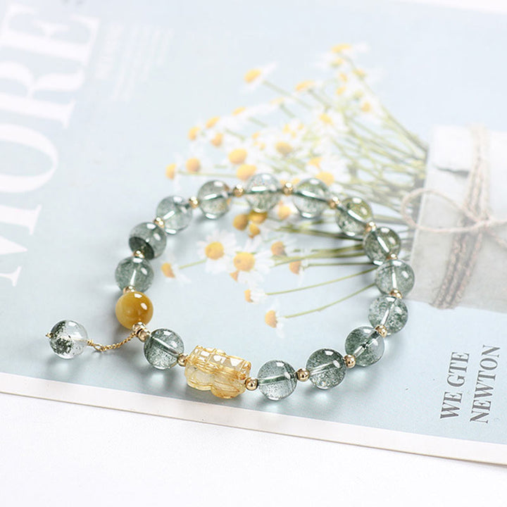 Bracciale Buddha Stones Green Phantom Citrine PiXiu Confidence
