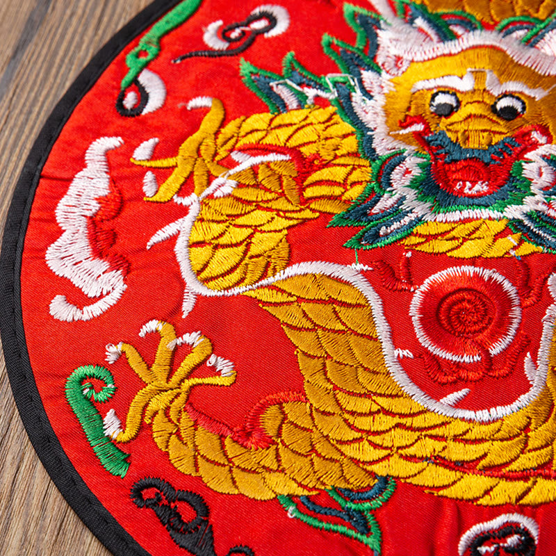 Buddha Stones Dragon Ricamo Sottobicchiere Tazza Sottobicchiere Tazza da Tè Kung Fu Tappetino da Tè