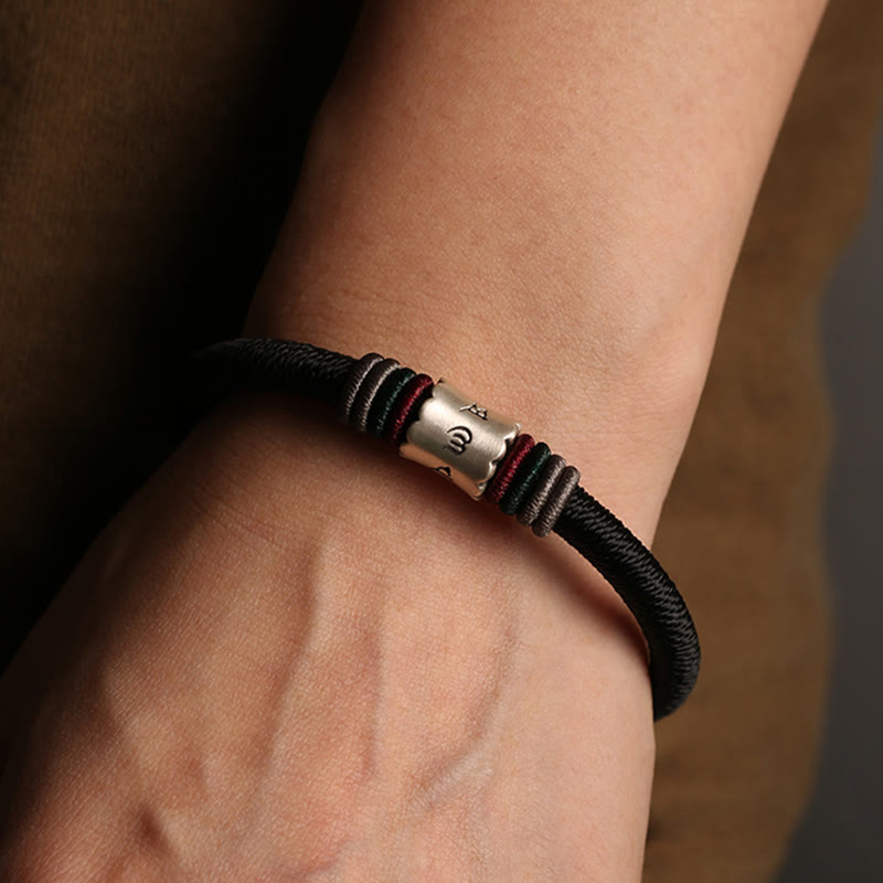 Bracciale con fibbia magnetica in argento sterling 999 Buddha Stones Om Mani Padme Hum Peace - image 10