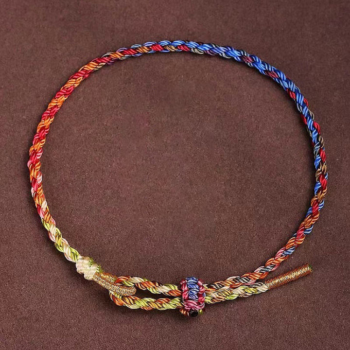 Braccialetto per bambini e adulti con corda colorata Buddha Stones fatto a mano