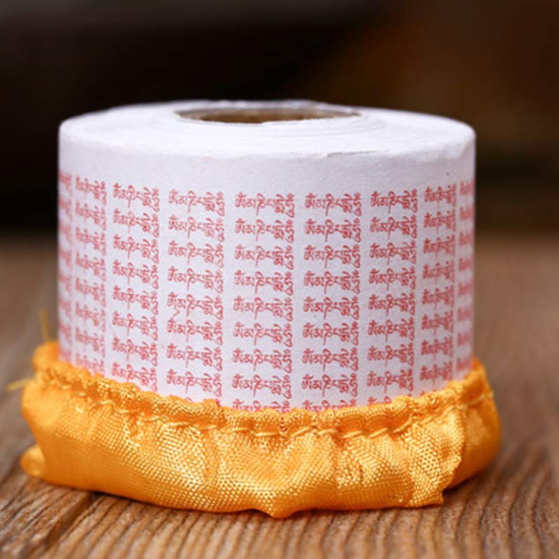 Ruota di preghiera tibetana Sei parole vere Decorazione di meditazione in rame - image 6