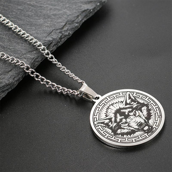 Collana con ciondolo di protezione in acciaio al titanio con Buddha Stones