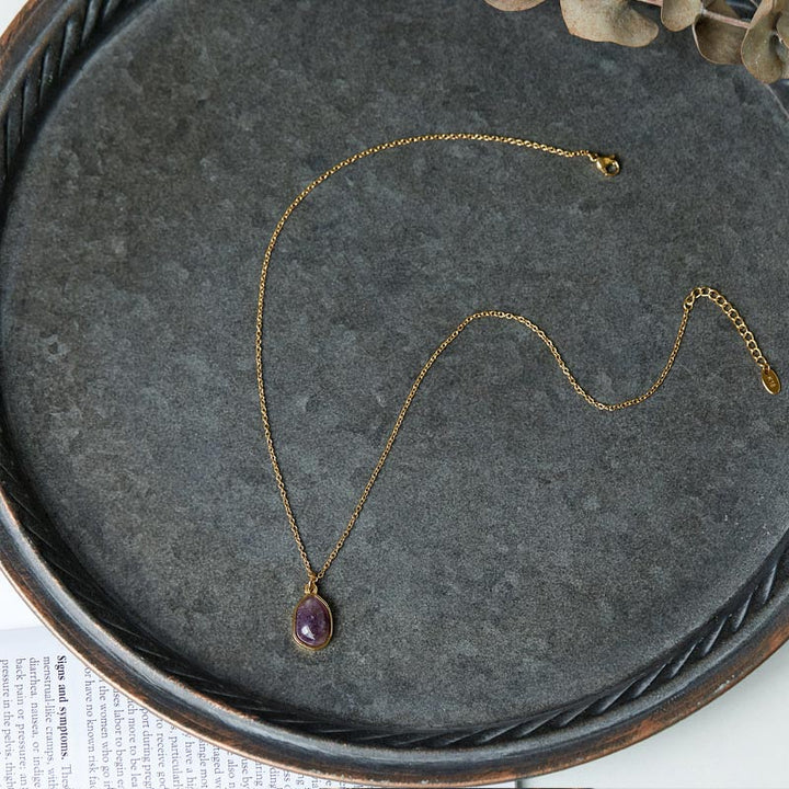 Collana con ciondolo di benedizione in quarzo rosa, ametista, avventurina verde naturale Buddha Stones