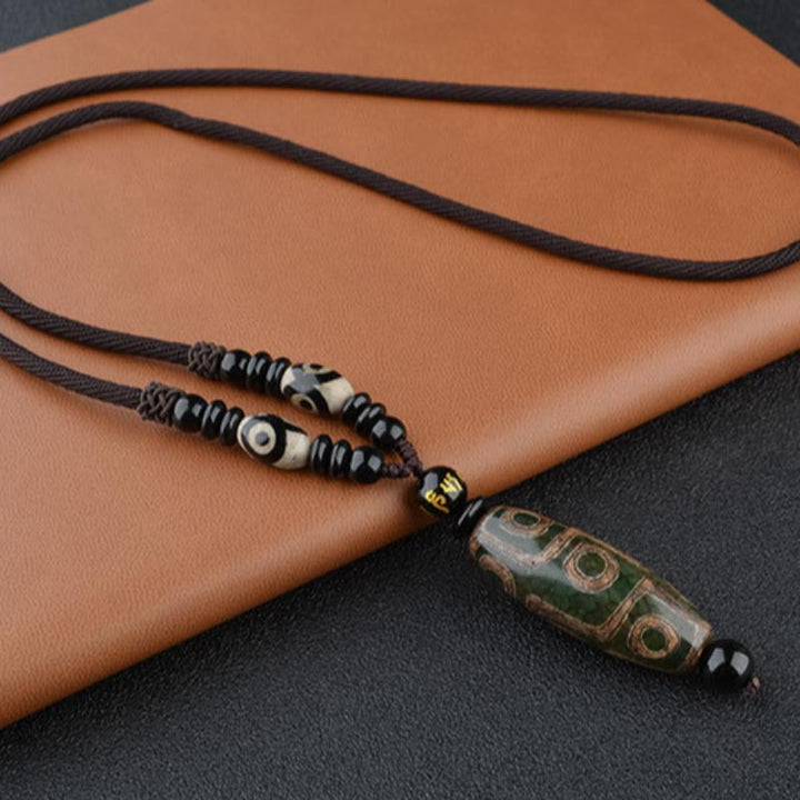 Collana di protezione della ricchezza con perline Dzi a nove occhi Buddha Stones - image 7