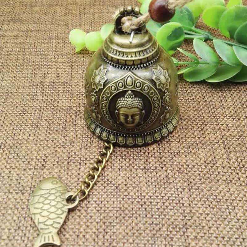 Buddha Stones Feng Shui Buddha Koi Pesce Drago Elefante Campanello a vento Campana Fortuna Decorazione da appendere alla parete