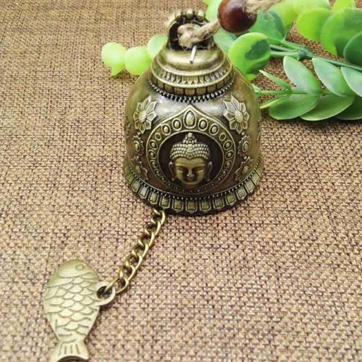 Buddha Stones Feng Shui Buddha Koi Pesce Drago Elefante Campanello a vento Campana Fortuna Decorazione da appendere alla parete