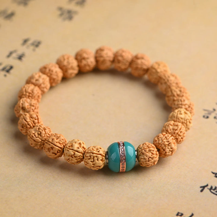 Buddha Stones Tibet Rudraksha Bodhi Seme Ricchezza Auspicio Bracciale - image 29