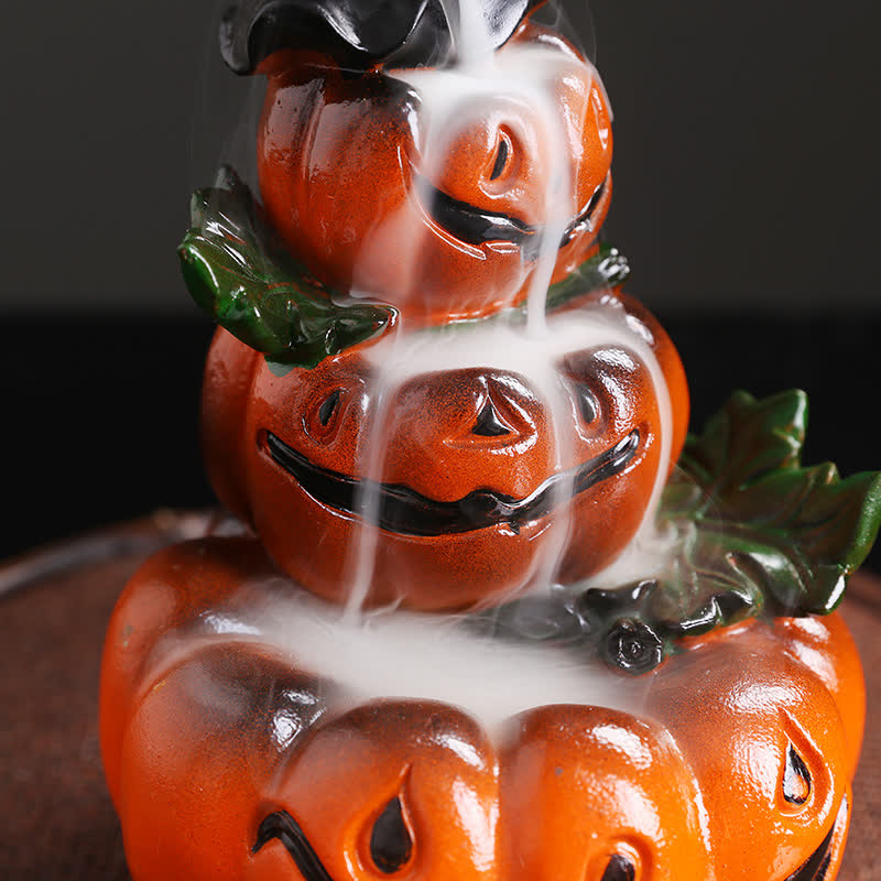 Zucche di Halloween, fantasma, resina, fontana di fumo a riflusso, bruciatore di incenso, decorazione