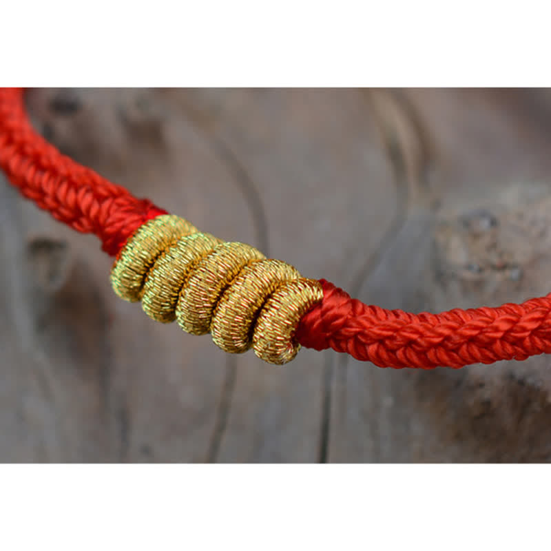 Braccialetto fatto a mano con corda intrecciata con nodo cinese, design semplice, fortuna e forza