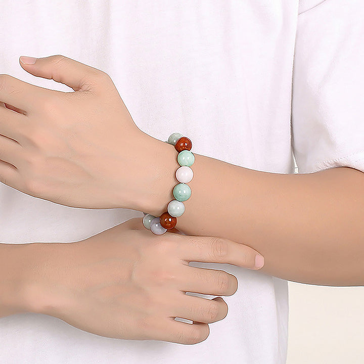 Braccialetto di protezione curativa in giada naturale Buddha Stones