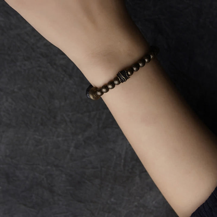 Bracciale rigido con polsino in pietra lavica e rame Balance