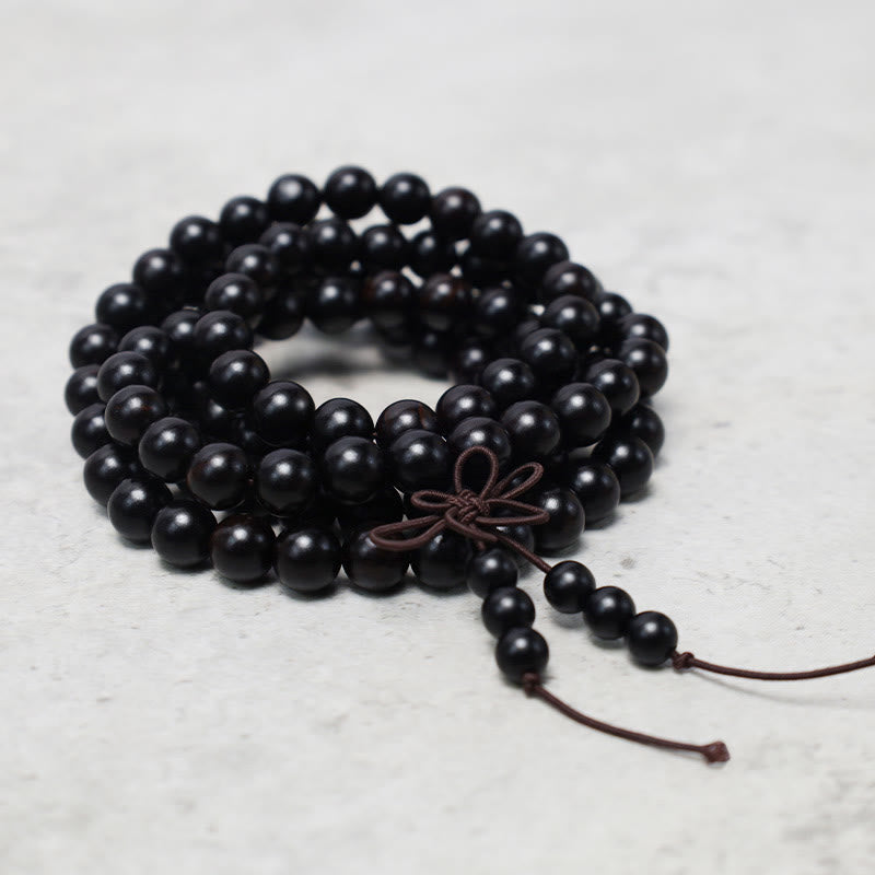 Buddha Stones 108 Mala Beads Bracciale Preghiera Meditazione Sandalo Elastico - image 8